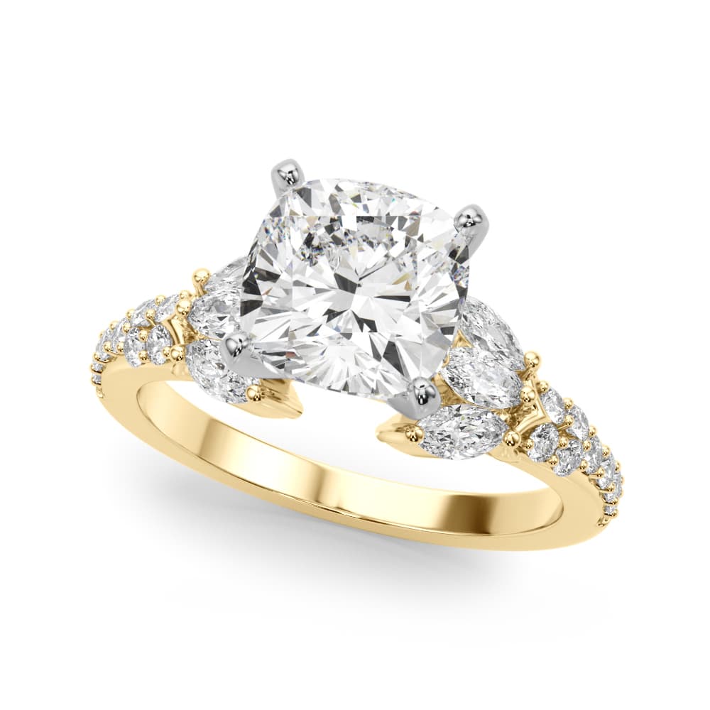 Engagement Ring, style 51365, Front view in yellow gold