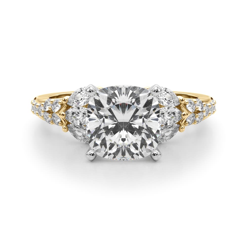 Engagement Ring, style 51365, Angle view in yellow gold
