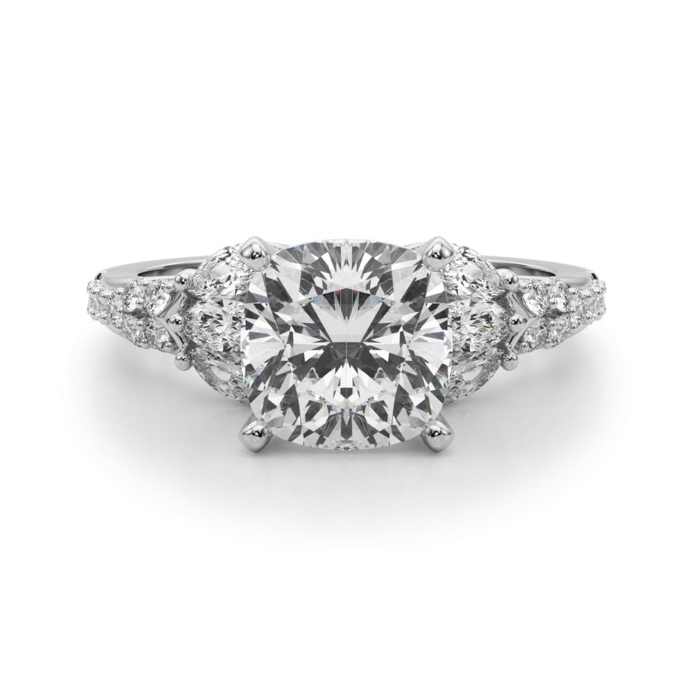 Engagement Ring, style 51365, Angle view in white gold or platinum