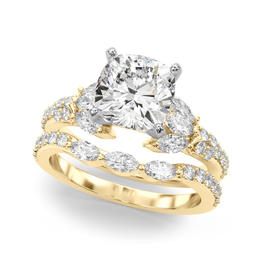 Engagement Ring, style 51365, On hand view in yellow gold