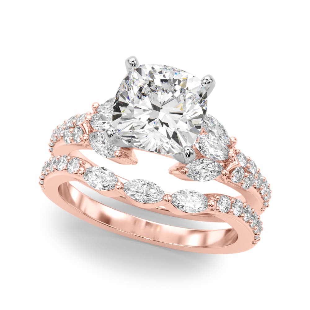 Engagement Ring, style 51365, On hand view in rose gold