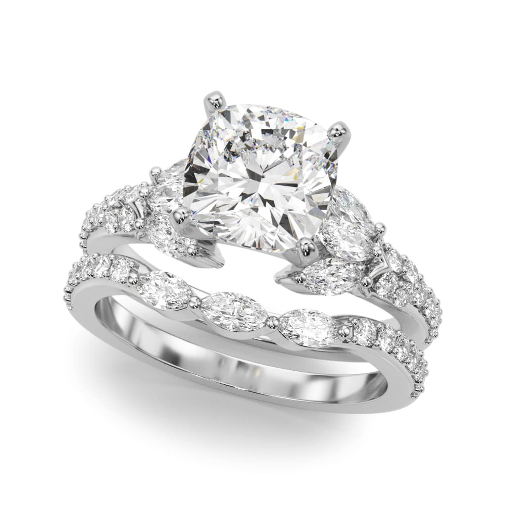 Engagement Ring, style 51365, On hand view in white gold or platinum