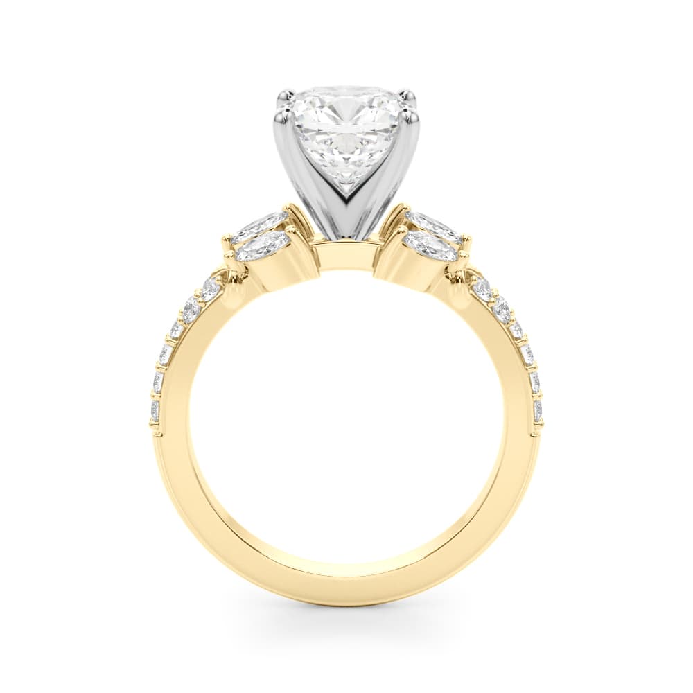 Engagement Ring, style 51365, Side view in yellow gold