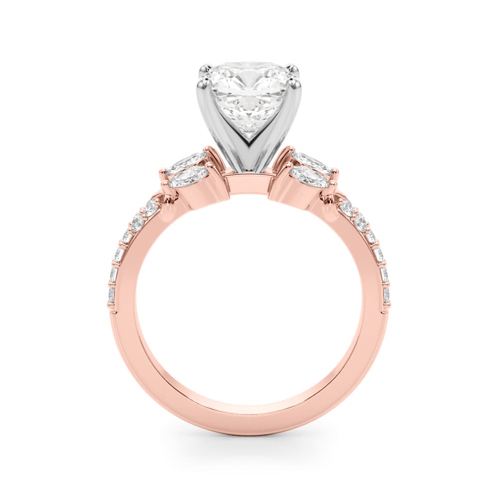 Engagement Ring, style 51365, Side view in rose gold