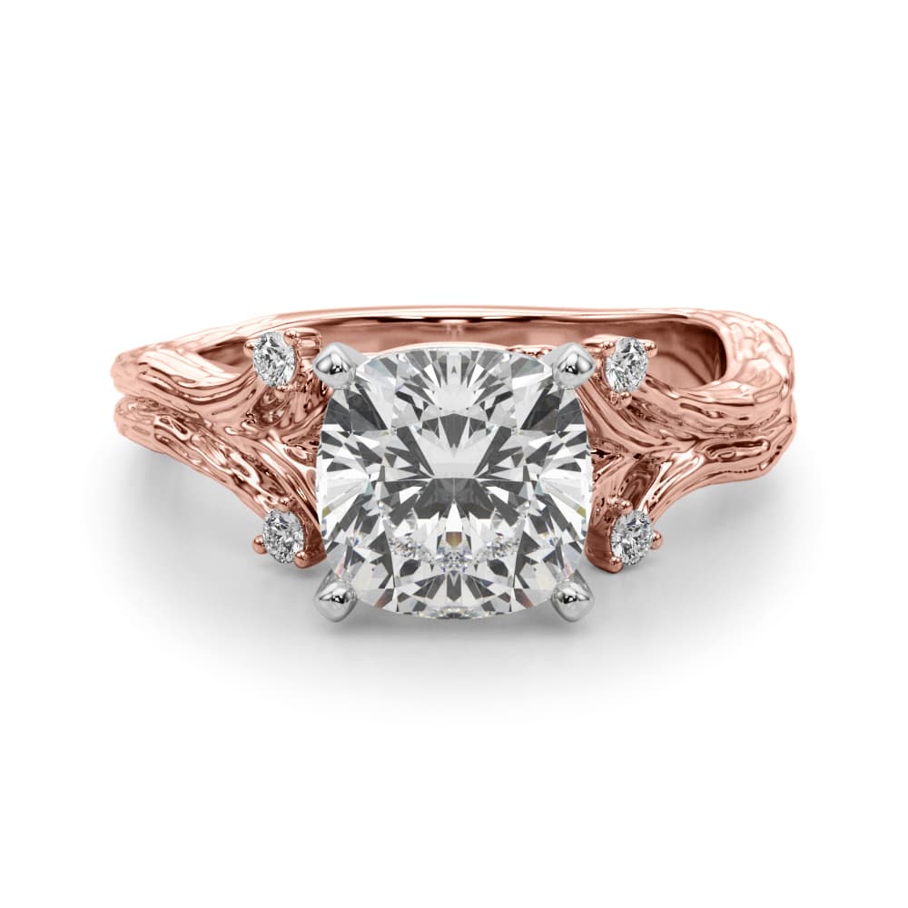 Nature Inspired Engagement Ring, style 51368, Angle view in rose gold