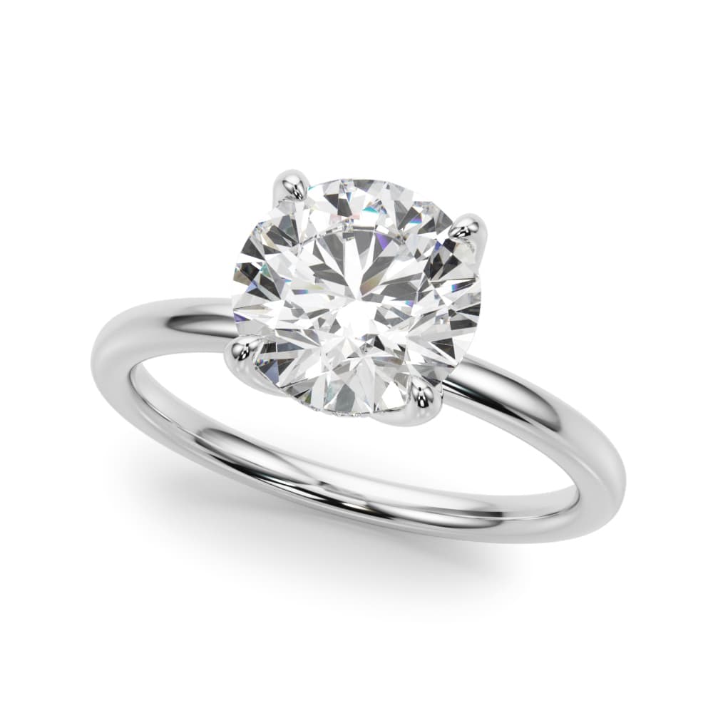 Round Tulip Hidden Halo Engagement Ring — style 51377 in 10k White Gold
