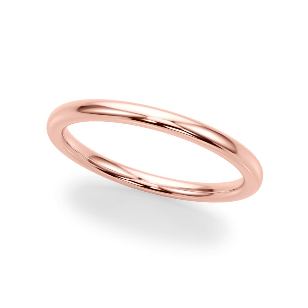 Plain Wedding Band, Front view in rose gold