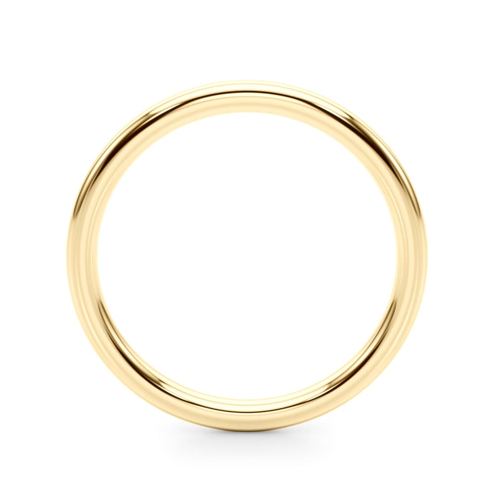 Plain Wedding Band, Side view in yellow gold