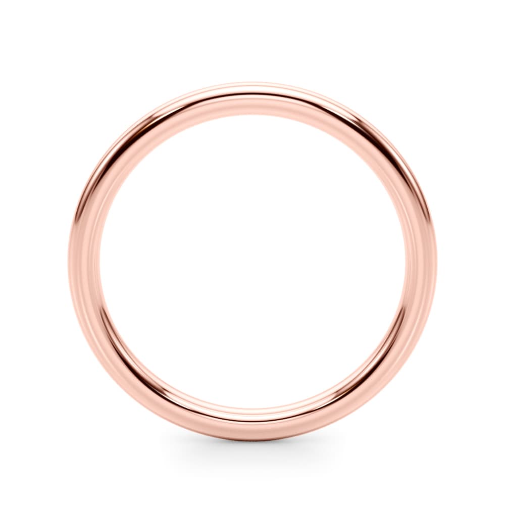 Plain Wedding Band, Side view in rose gold