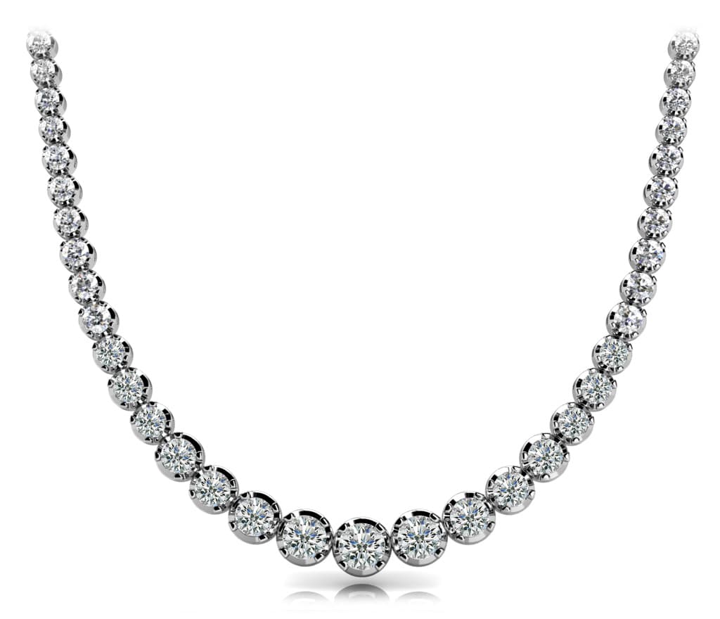 Low base basket 4 prong gradua — 5 CT — White Gold