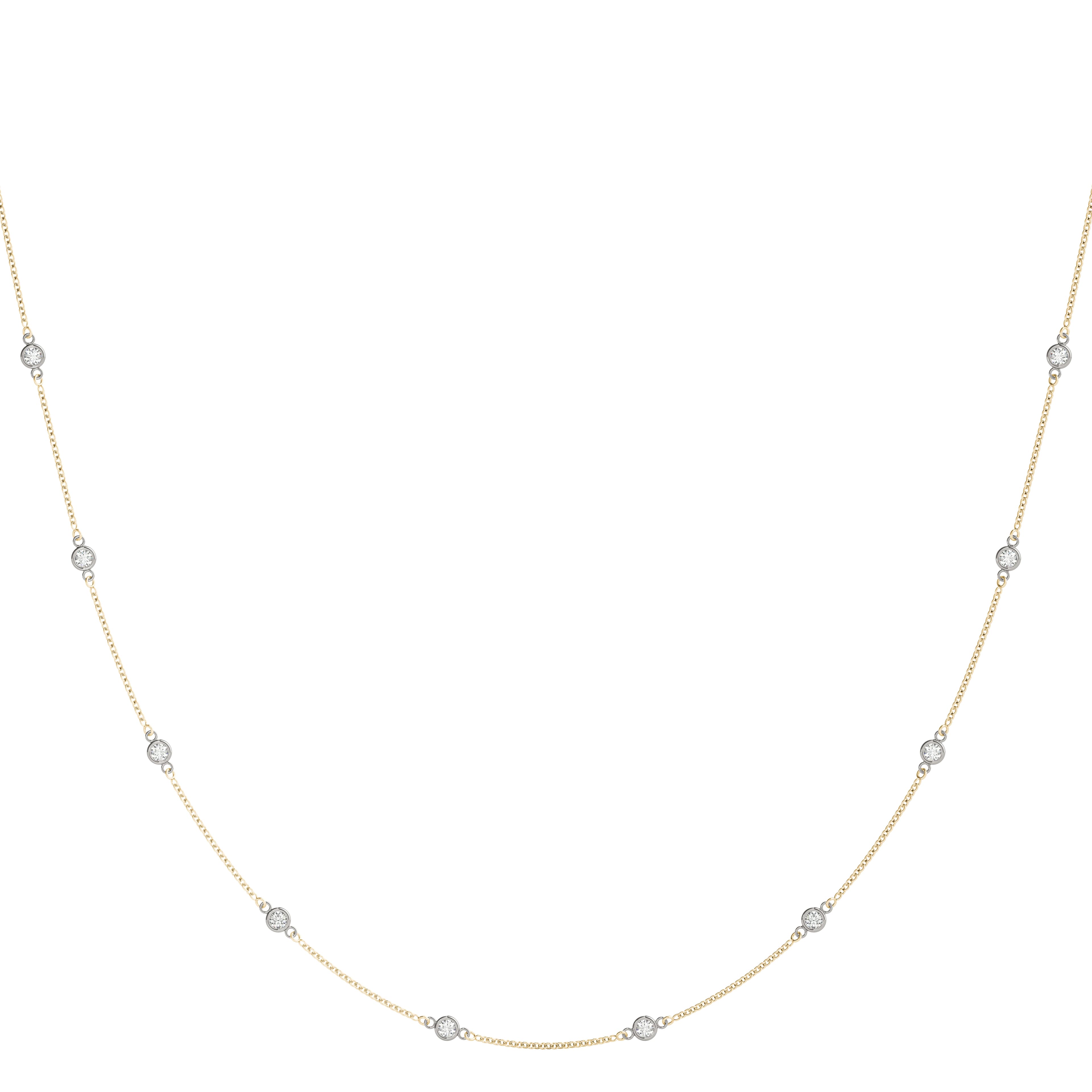 Bezel Set Stationary Necklace (1/2 ct. tw.), Front view in rose gold
