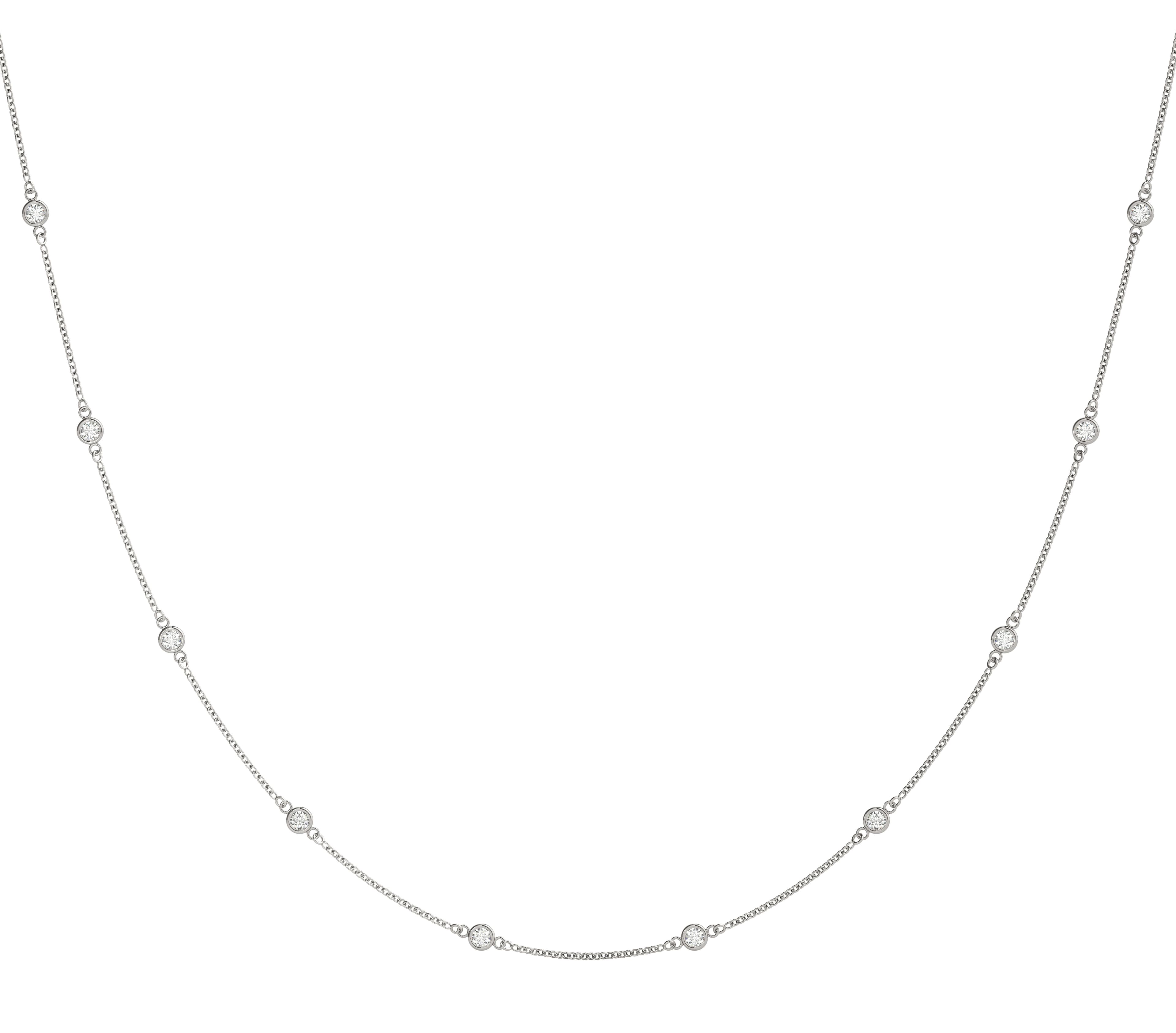 Bezel Set Stationary Necklace (1/2 ct. tw.) in White gold