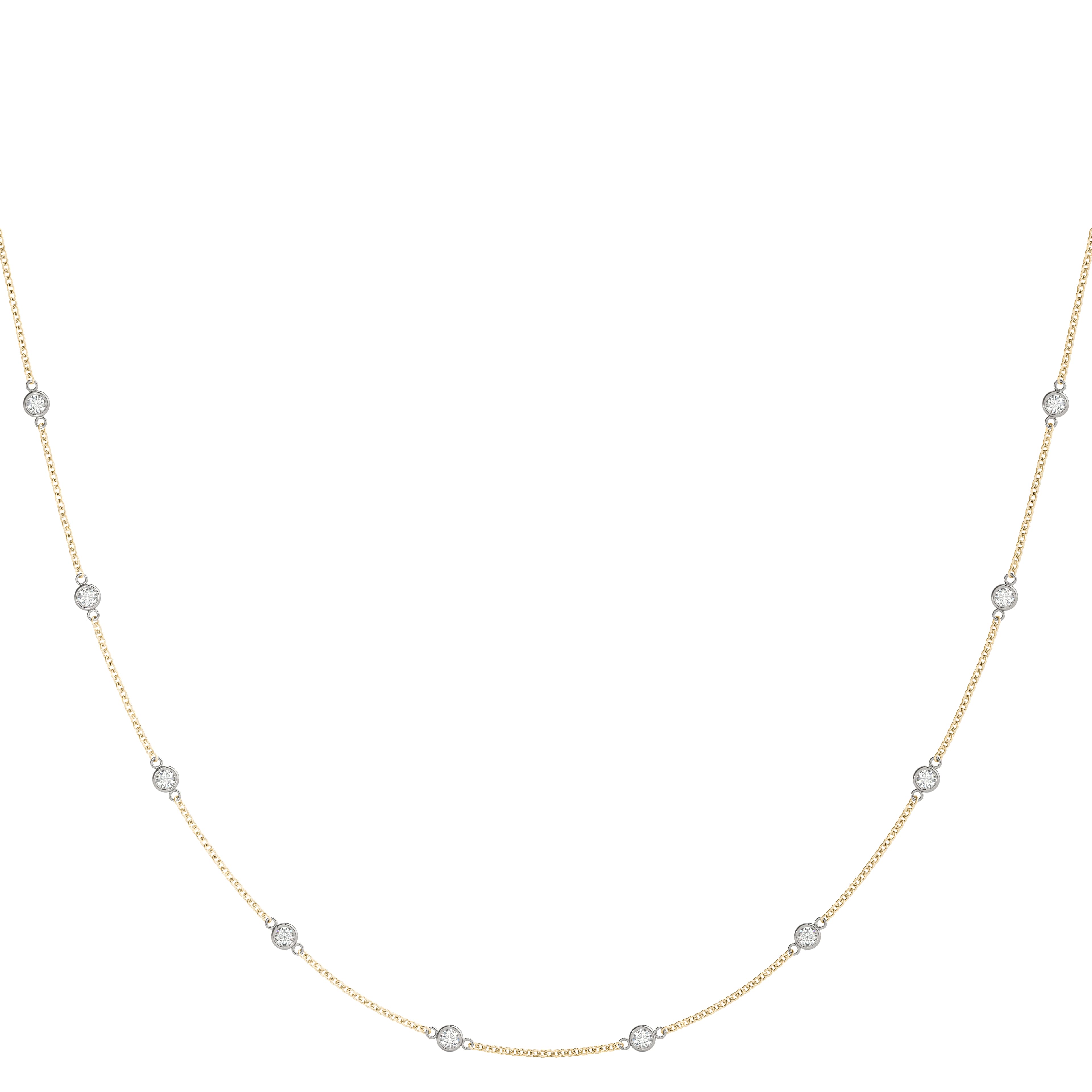 Stationary Diamond Necklace (3/4 ct. tw.), Front view in rose gold