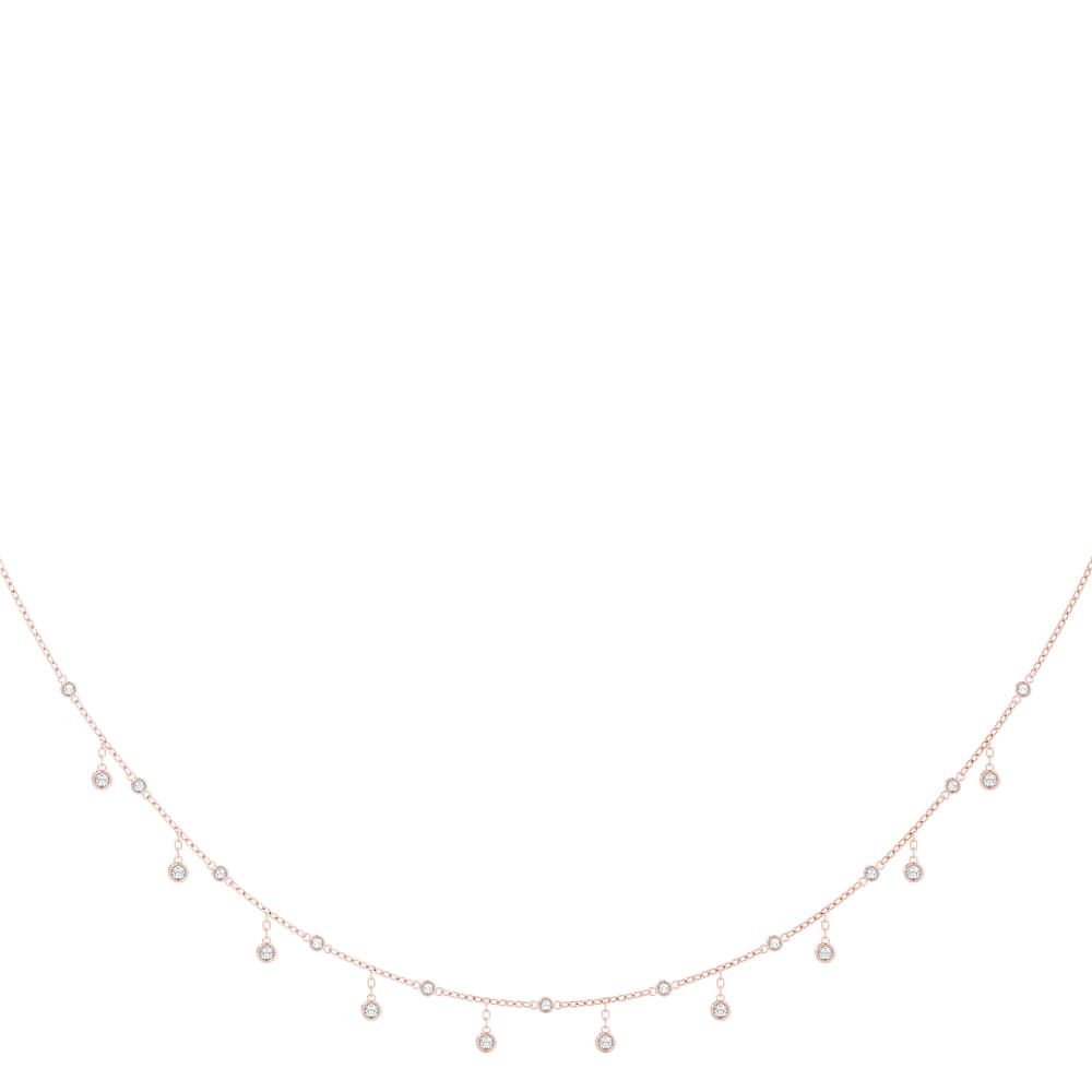 Bezel Set Link Necklace (1 1/3 ct. tw.), Front view in rose gold