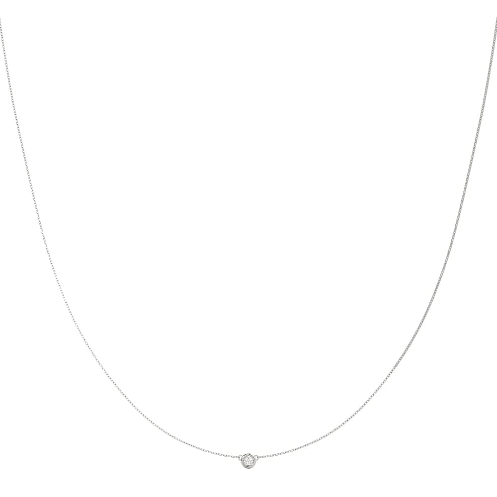 Solitaire Bezel Set Pendant Necklace — View 1