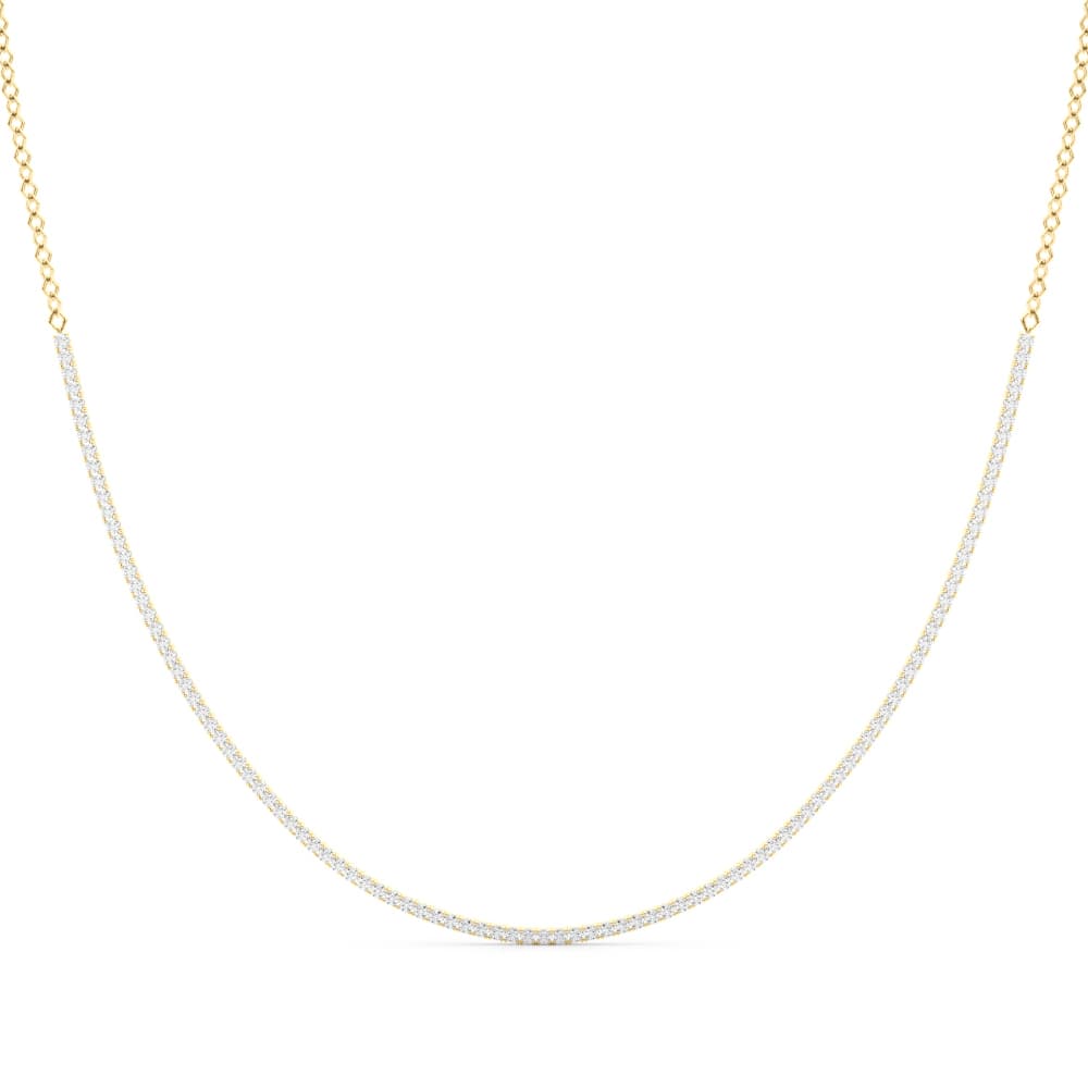 Prong Set Necklace (3.48 ct. tw.), Front view in yellow gold