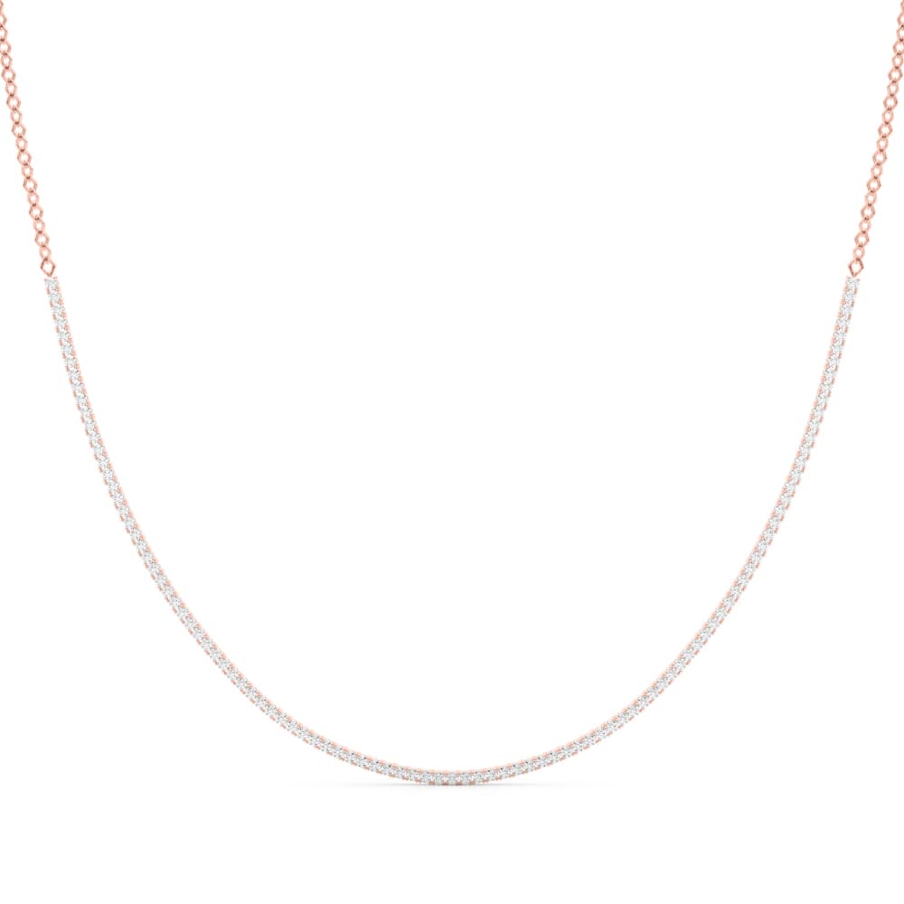 Prong Set Necklace (3.23 ct. tw.), Front view in rose gold