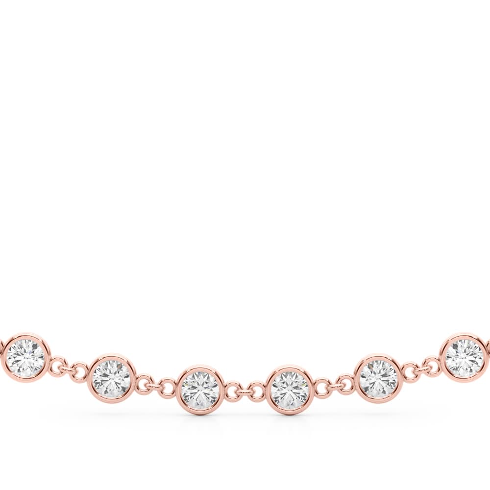 Bezel Set Paperclip Necklace (0.81 ct. tw.), Side view in rose gold