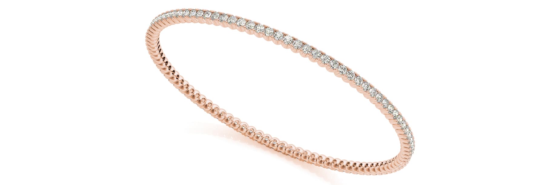 Slip On Bangle (v1br021) (2.79 ct. tw.), Front view in rose gold