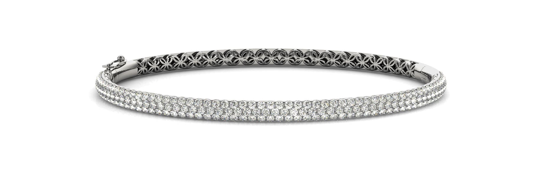 Multirow Pavé Hinged Bracelet — View 1