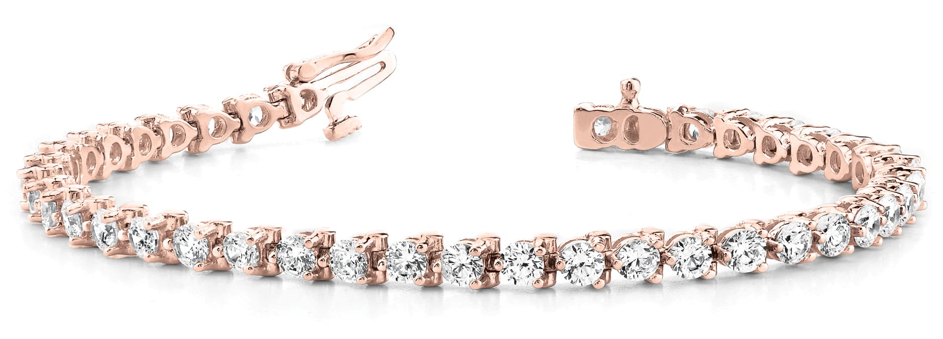 Prong Set Tennis Bracelet (2 1/4 ct. tw.), Front view in rose gold