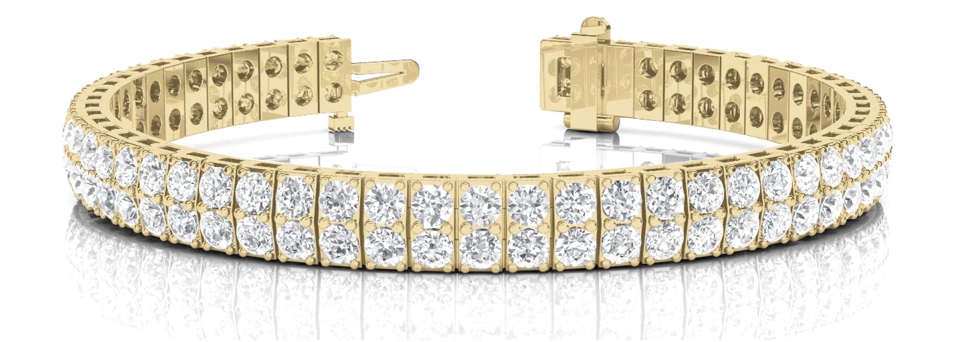 2-Stone Vertical Bar Link Bracelet (5 ct. tw.), Front view in yellow gold