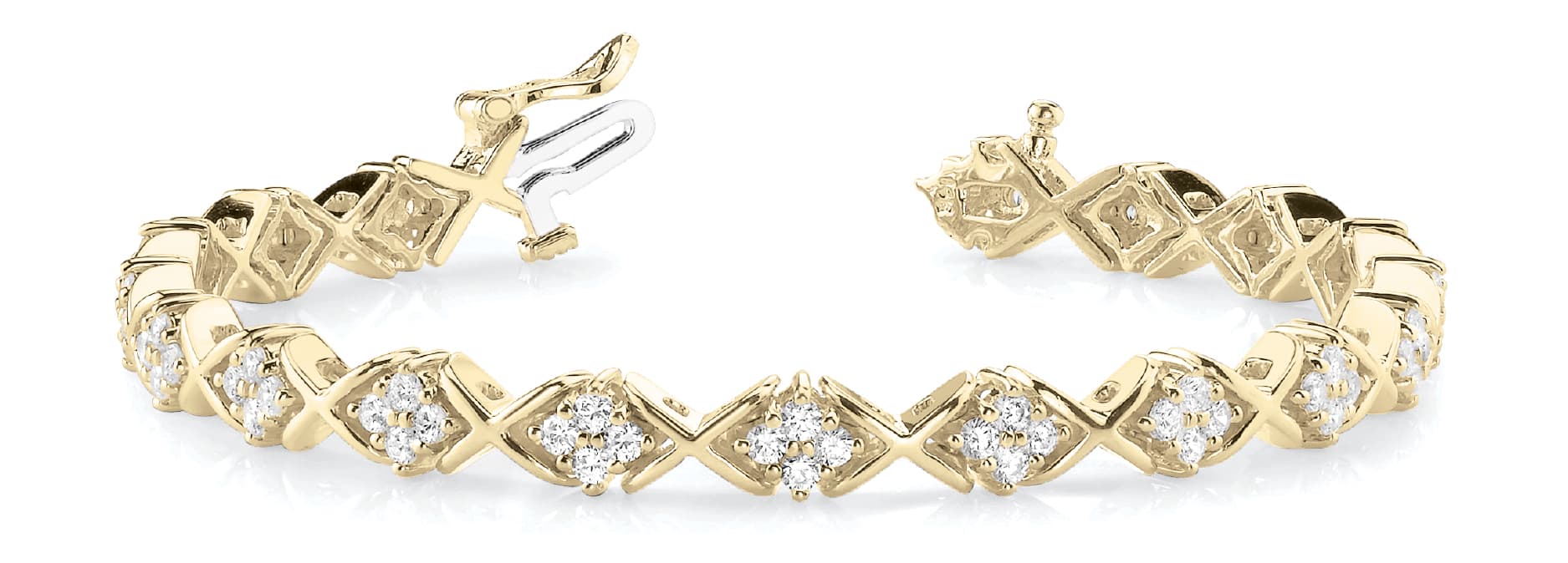 XO In-Lin Bracelet (2 ct. tw.), Front view in yellow gold