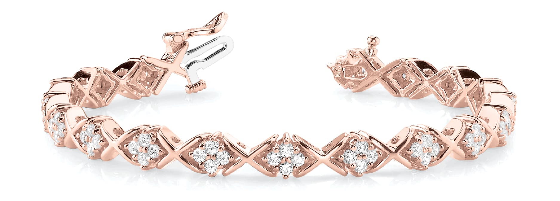 XO In-Lin Bracelet (2 ct. tw.), Front view in rose gold