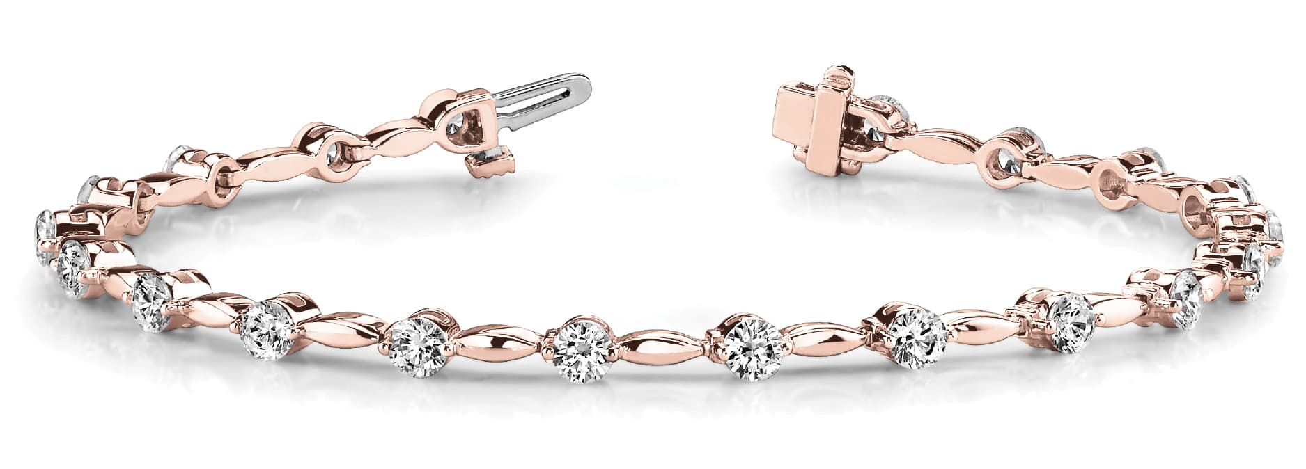 Bracelet (3 ct. tw.), Front view in rose gold