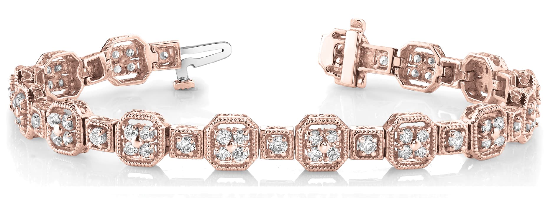 Bracelet (3 ct. tw.), Front view in rose gold
