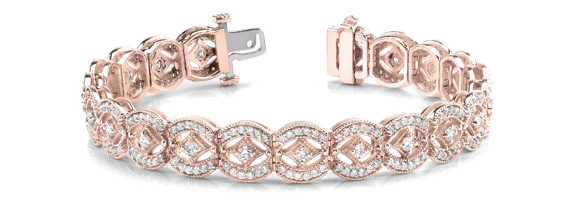 Bracelet (4.08 ct. tw.), Front view in rose gold