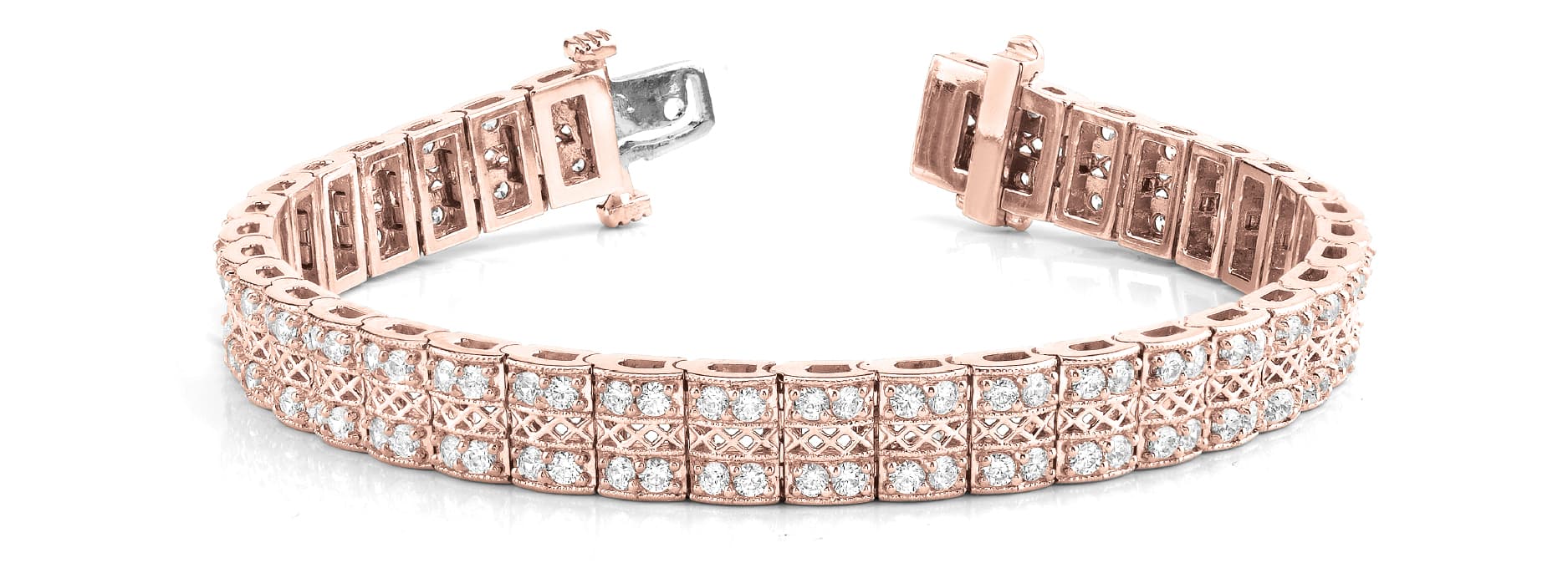 Bracelet (4 ct. tw.), Front view in rose gold