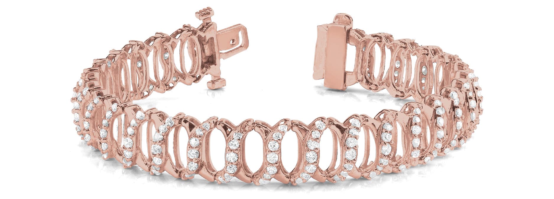 Link Bracelet (5 ct. tw.), Front view in rose gold