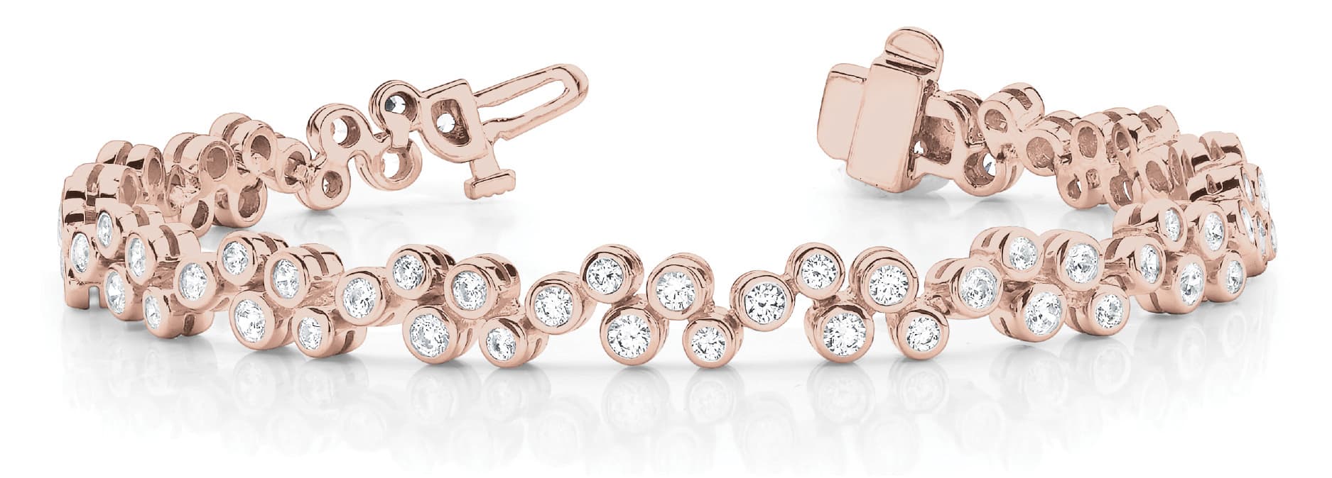 Bezel Set Bubbles Bracelet (1 5/8 ct. tw.), Front view in rose gold