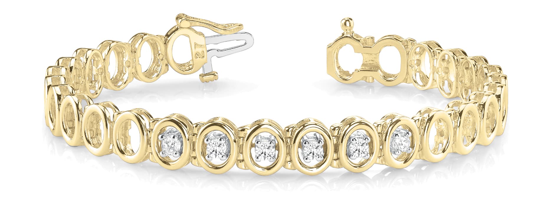 Add A Stone Oval Line Bracelet (66 ct. tw.), Front view in yellow gold