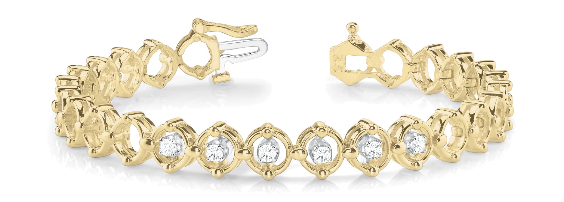 Bracelet (1/4 ct. tw.), Front view in yellow gold