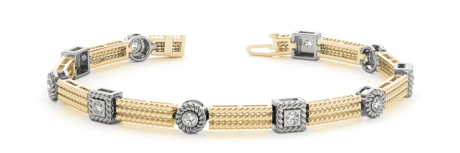 Bracelet (0.7 ct. tw.), Front view in yellow gold
