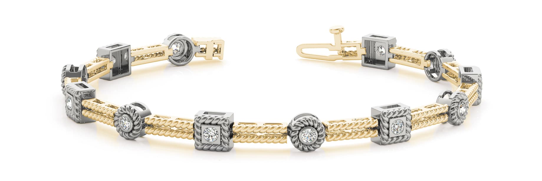 Bracelet (0.42 ct. tw.), Front view in yellow gold