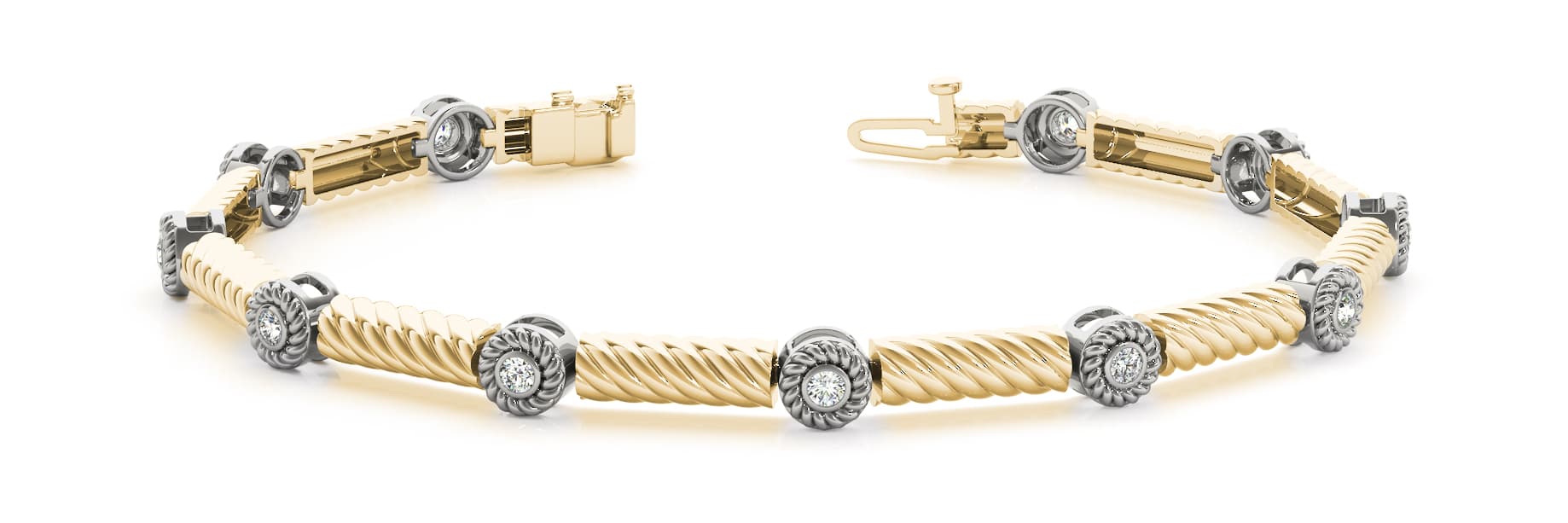Bracelet (0.22 ct. tw.), Front view in yellow gold