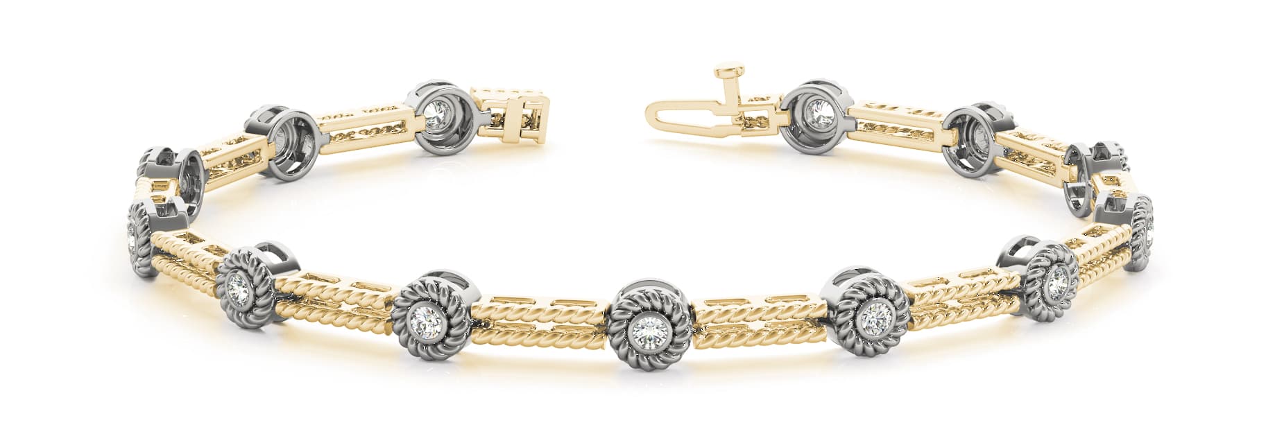 Bracelet (1/4 ct. tw.), Front view in yellow gold