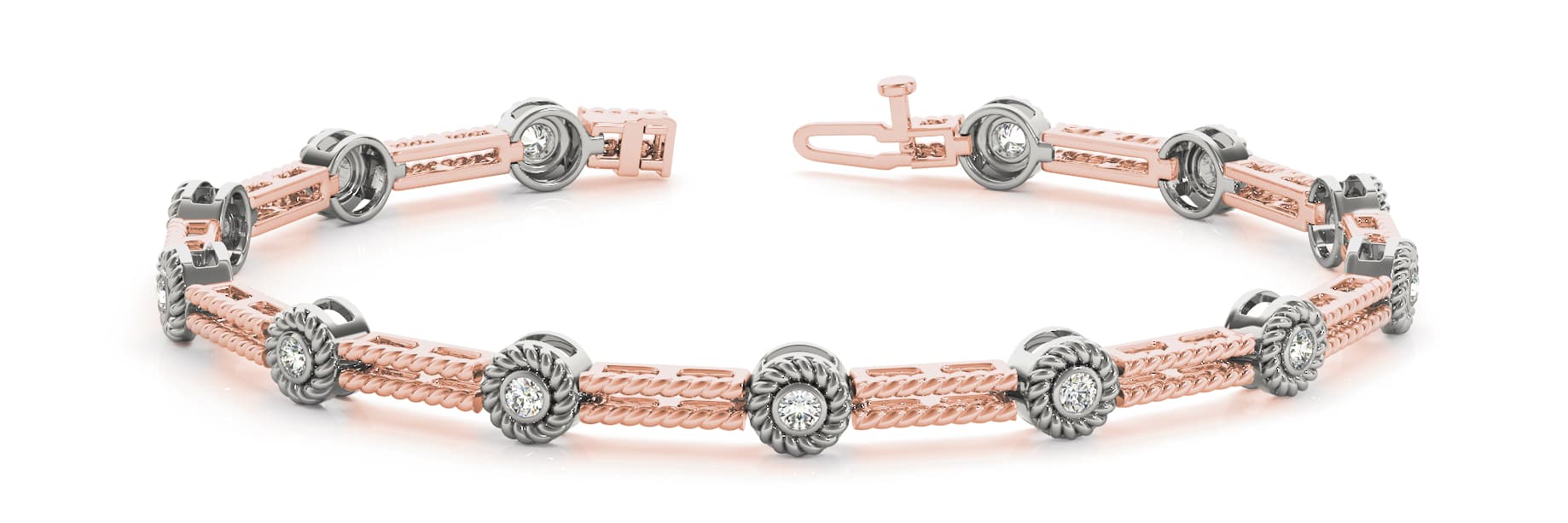 Bracelet (1/4 ct. tw.), Front view in rose gold