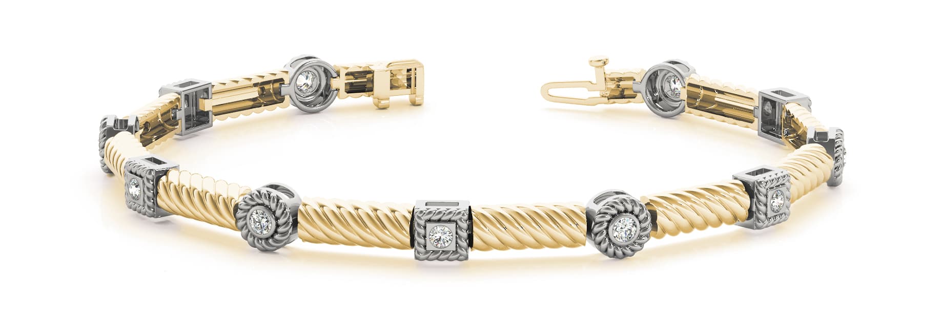 Bracelet (0.22 ct. tw.), Front view in yellow gold