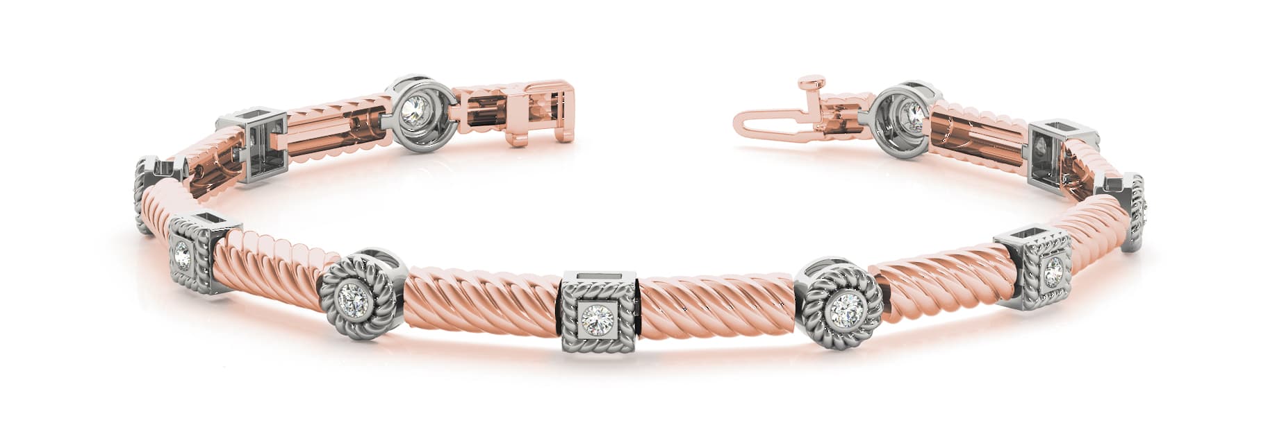Bracelet (0.22 ct. tw.), Front view in rose gold