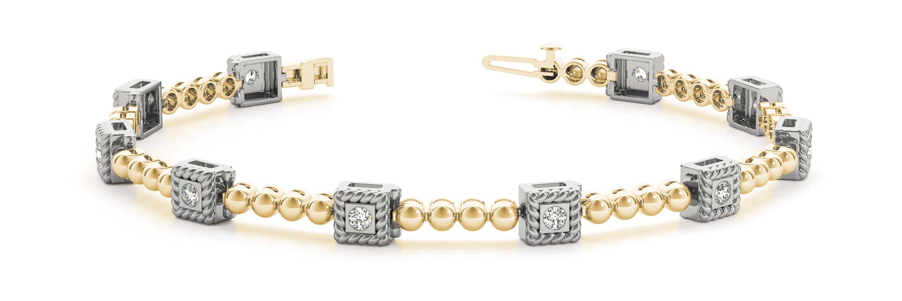 Bracelet (0.2 ct. tw.), Front view in yellow gold