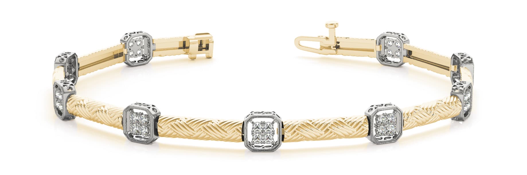 Bracelet (0.96 ct. tw.), Front view in yellow gold
