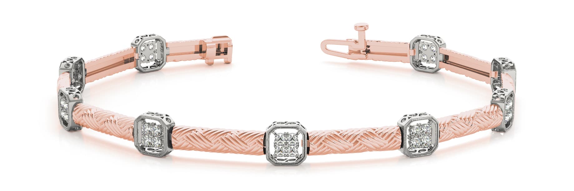 Bracelet (0.96 ct. tw.), Front view in rose gold