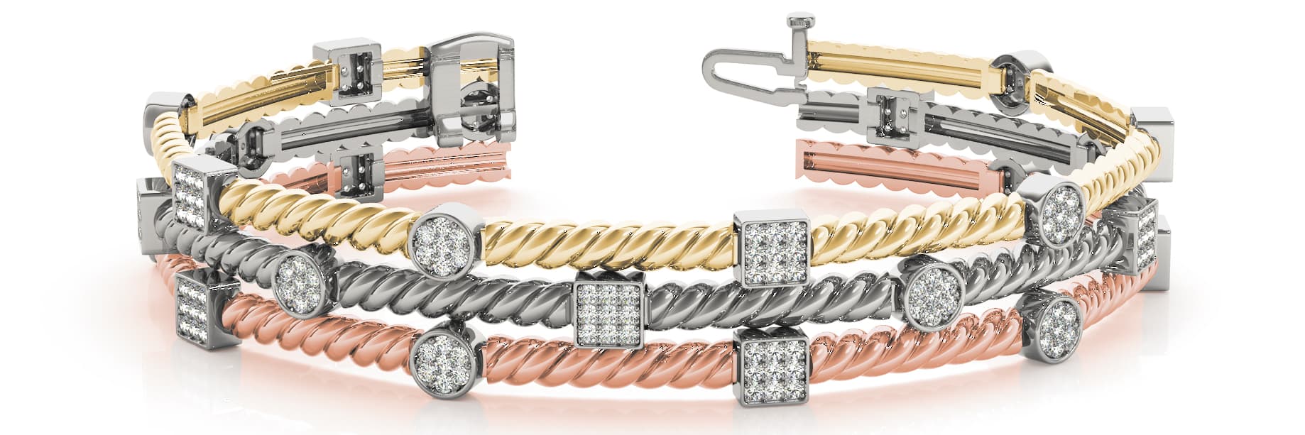 Bracelet (1.44 ct. tw.), Front view in rose gold