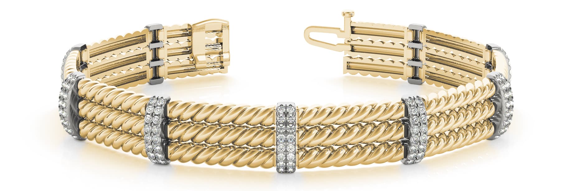 Bracelet (1.44 ct. tw.), Front view in yellow gold