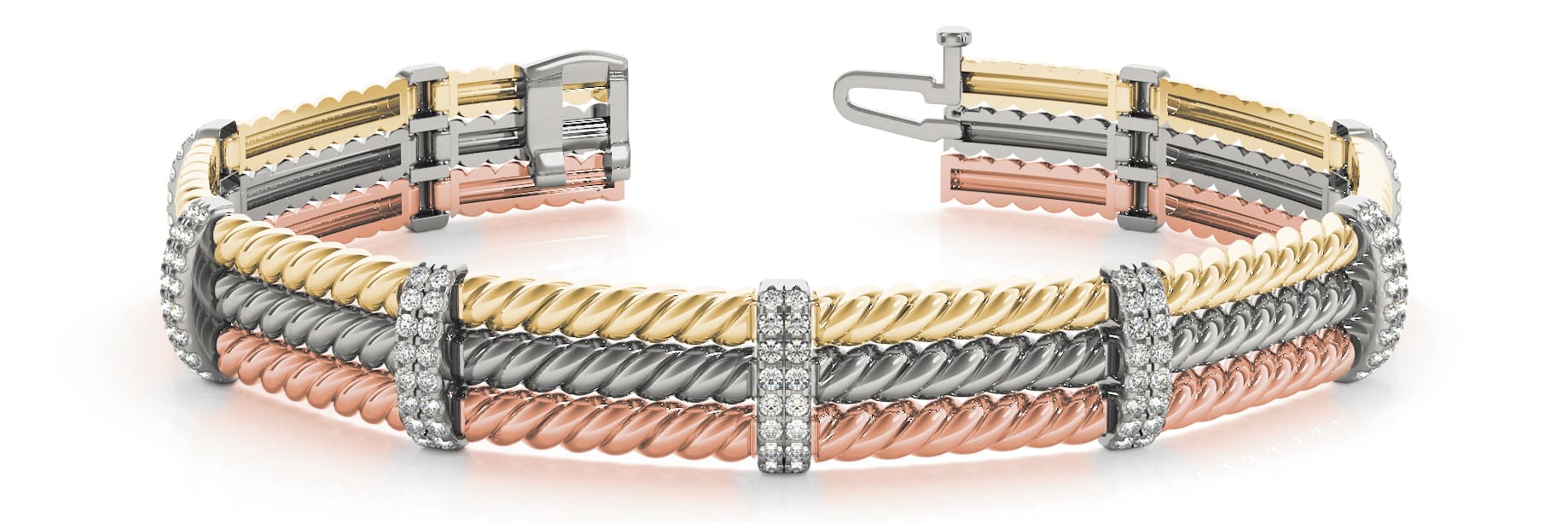 Bracelet (1.44 ct. tw.), Front view in rose gold