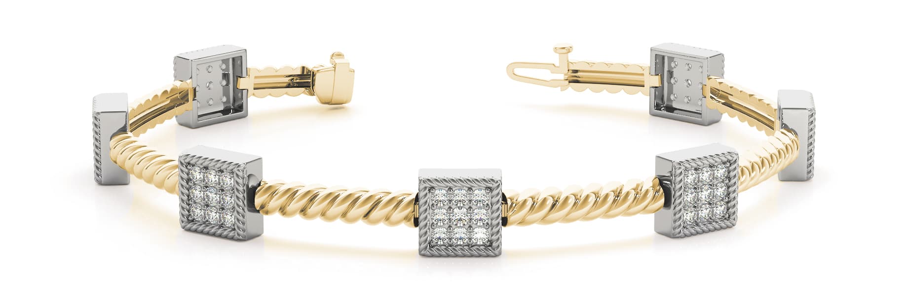 Bracelet (0.98 ct. tw.), Front view in yellow gold